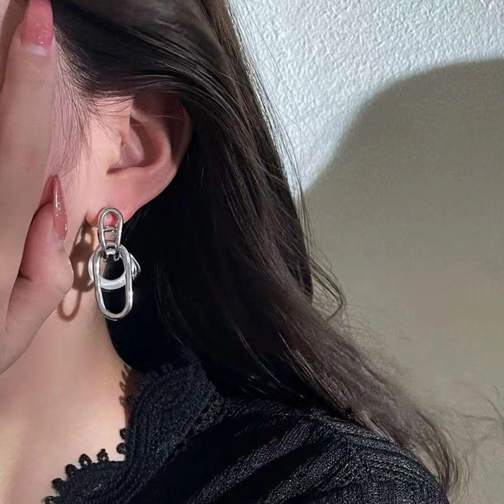 Needway Opals Earrings Punk Retro Multilayer Gadis Tidak Teratur Alloy Gaya Korea Earrings