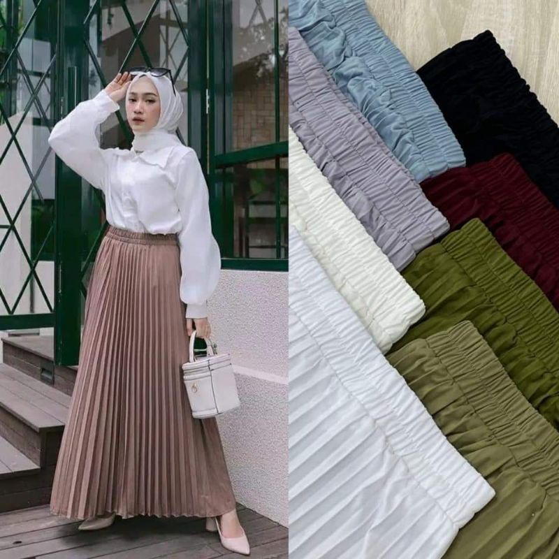 [LIPATAN BESAR] ROK PLISKET PREMIUM•••Rok plisket premium maxi skirt