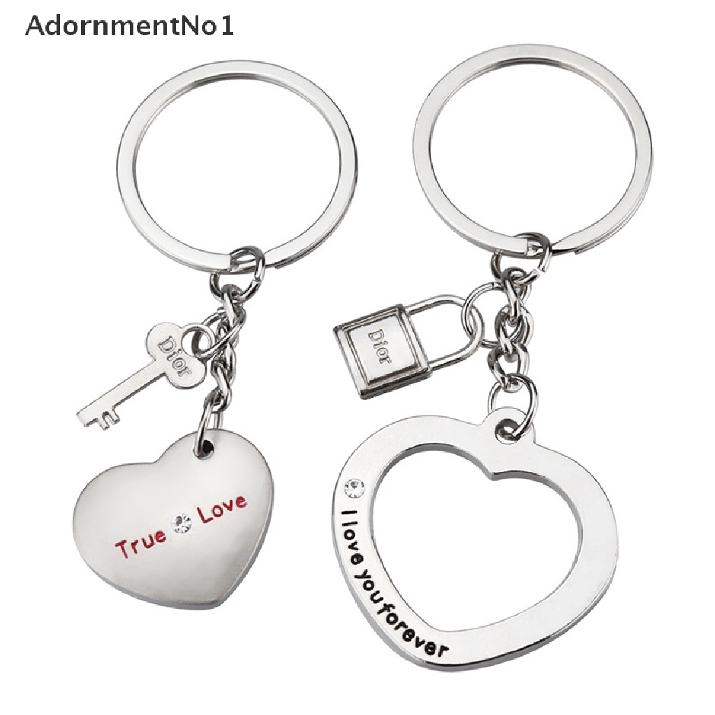 [AdornmentNo1] Creative Lover lock key Metal Keychain For Couples Phone Pendant [new]