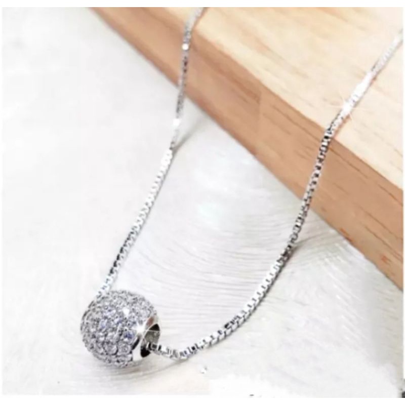 kalung Milano silver free liontin .kalung titanium wanita ukuran dewasa.