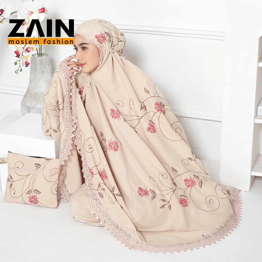 ZAIN - Mukena Dewasa Katun Premium Bordir Rose Mewah Exlusive