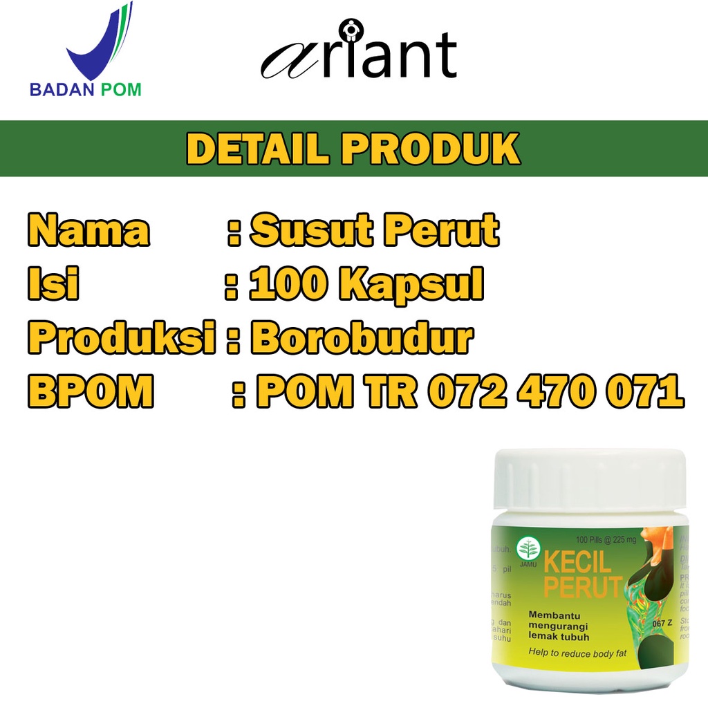 Obat Pelangsing Badan Ampuh Kapsul Susut Perut Herbal Pil Jamu Pelakor Minuman BPOM