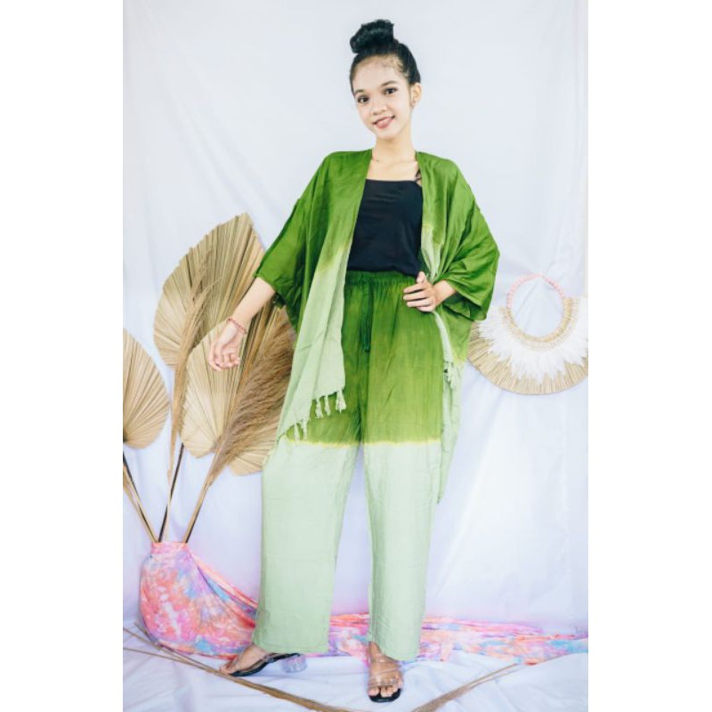 [ Store_Lestari_Fashion ] Setelan Wanita Tie Dye /Set TieDye Cardigan + Kulot 2in1