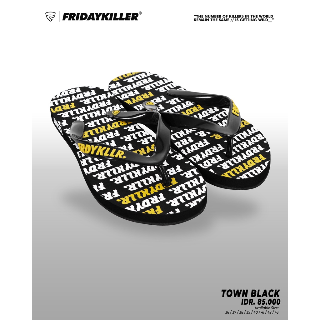 SANDAL JEPIT FRIDAY KILLER | TOWNY BLACK