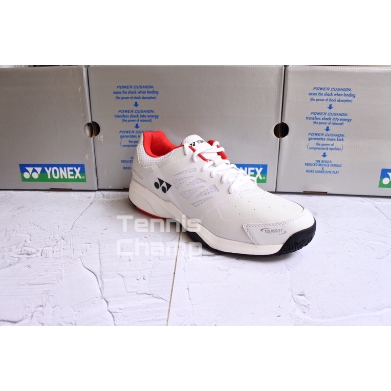 Sepatu Tenis Yonex Lumio 3 Putih Merah/ Tennis  Shoe Yonex White Red Original