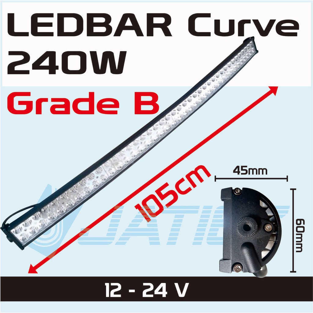 Lampu LED Bar Offroad 240w 105cm Curve LED 240 Watt Lengkung