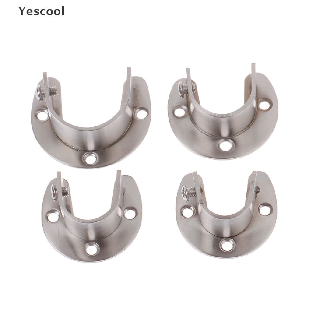 Yescool Holder / Dudukan Tiang Gantungan Baju Bahan Stainless Steel Ukuran 19 / 22 / 25 / 32mm