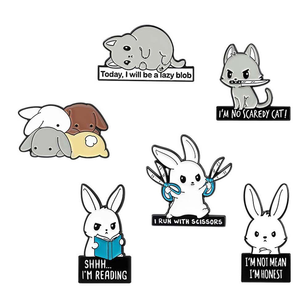 NEEDWAY Bunny Enamel Pin Hadiah Untuk Anak-Anak Kartun Kelinci Kerah Bros Travel Commemorative Lapel Pin Bros Pin