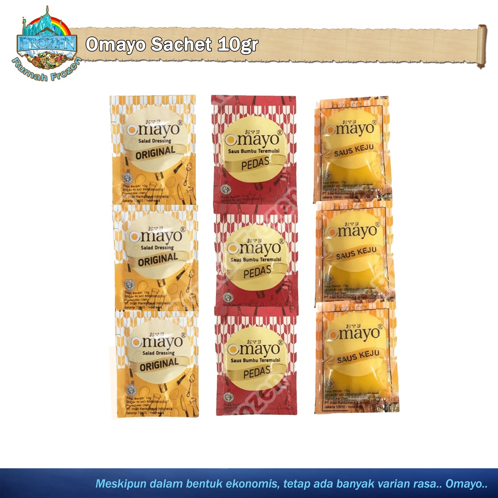 

Mayonnaise Omayo | Mayo Pedas, Original, Cheese Sachet 10g