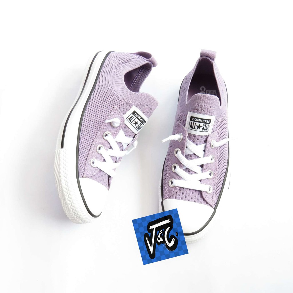 converse shoreline knit purple