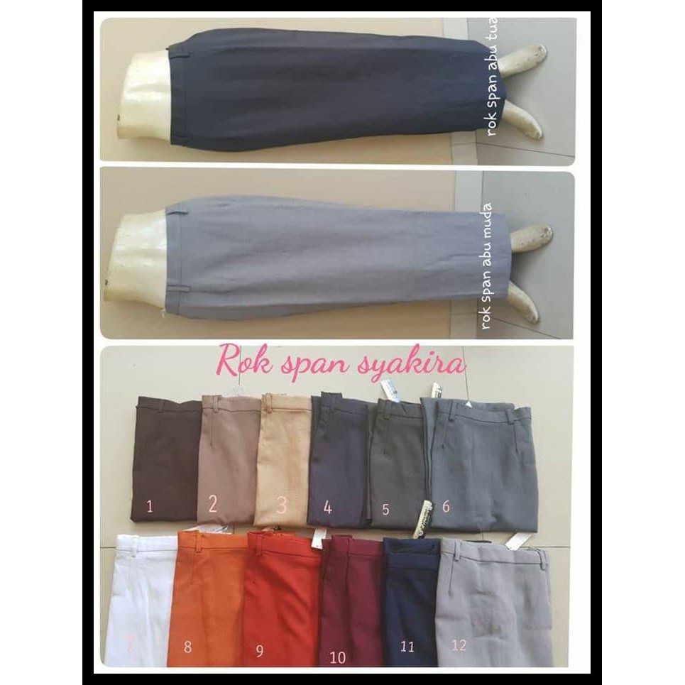 Rok span JUMBO panjang rok kerja lipit belakang