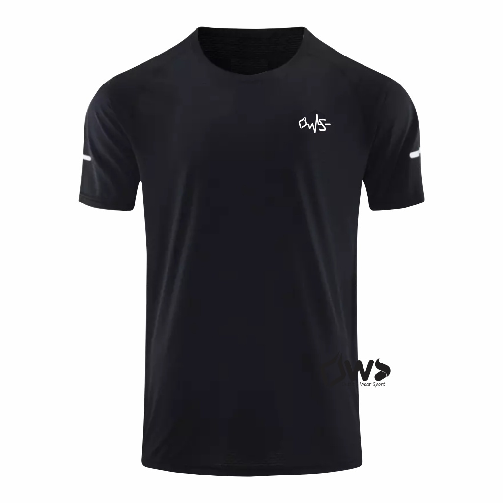 OWS Baju Runing Pria Wanita Hitam Poly Livina