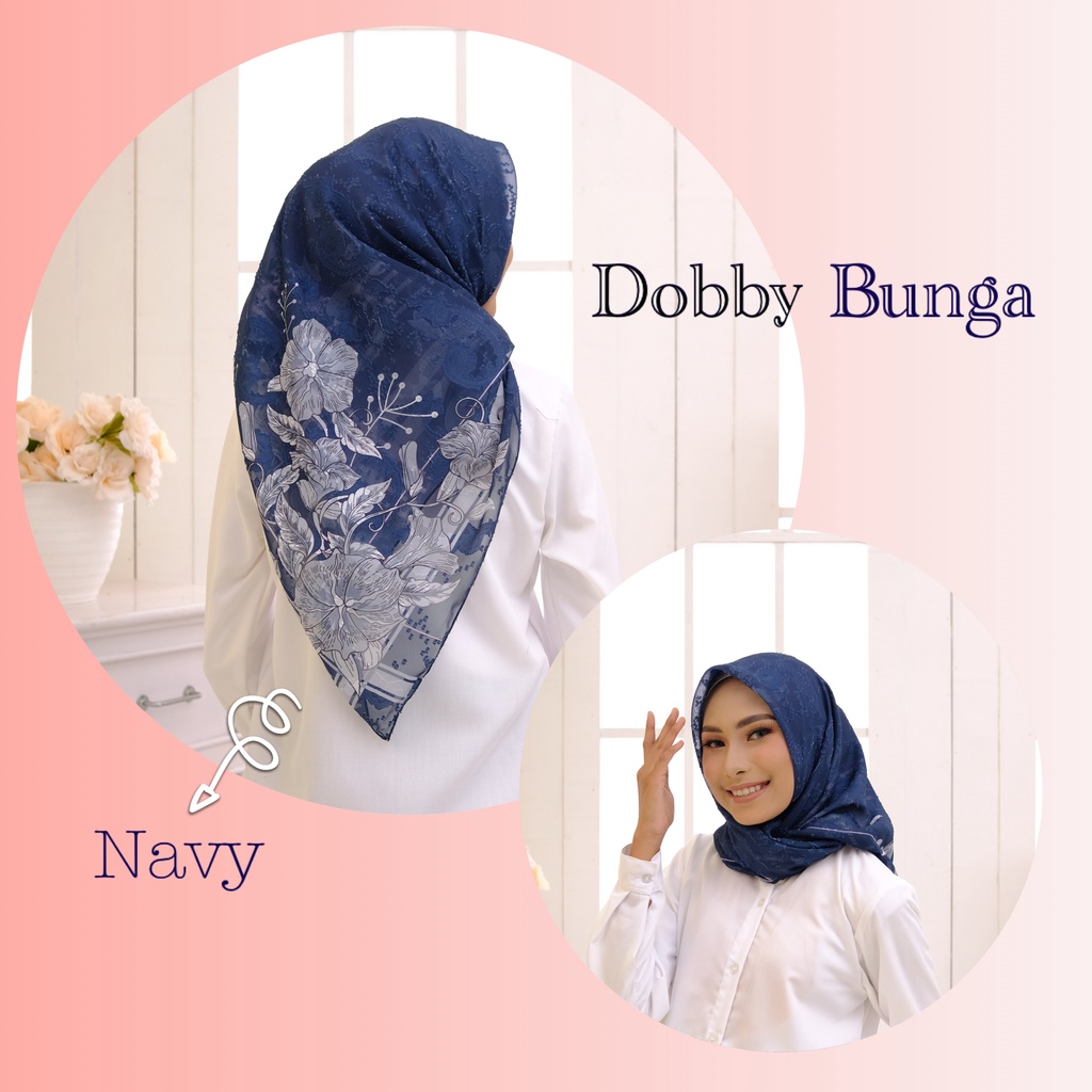 Hijab Dobby Motif/HijabSegiempatDobby/HijabMotifBunga