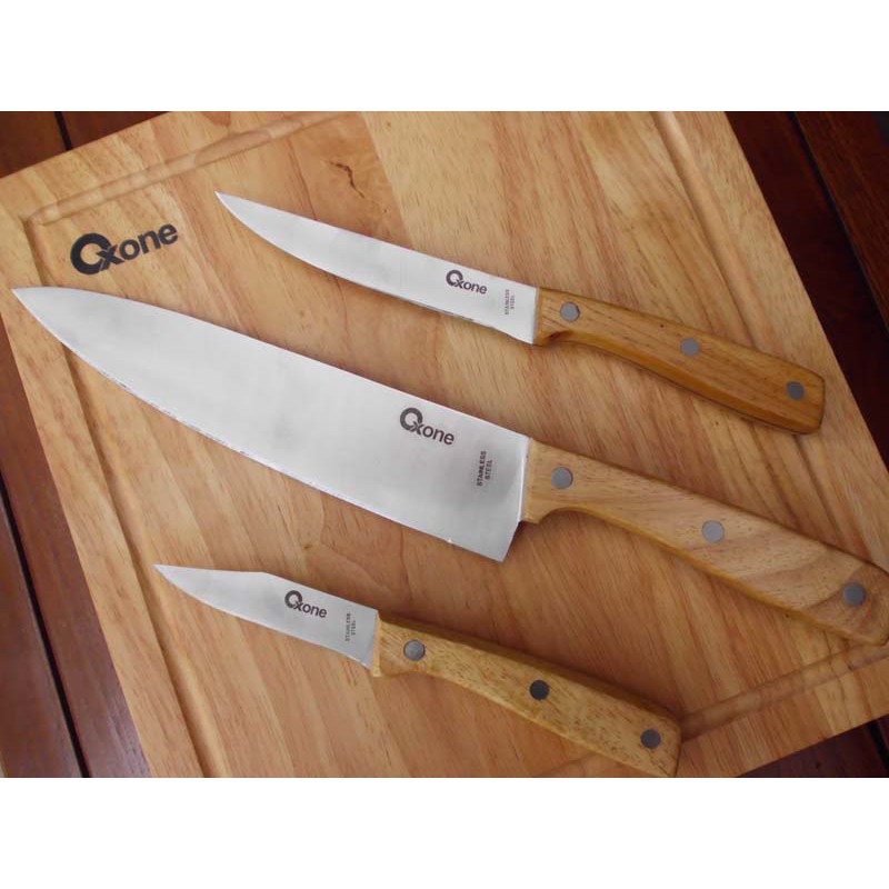 OXONE OX-95 7Pcs Wooden Knife &amp; Chop Board Set , Pisau Dapur dan Talenan