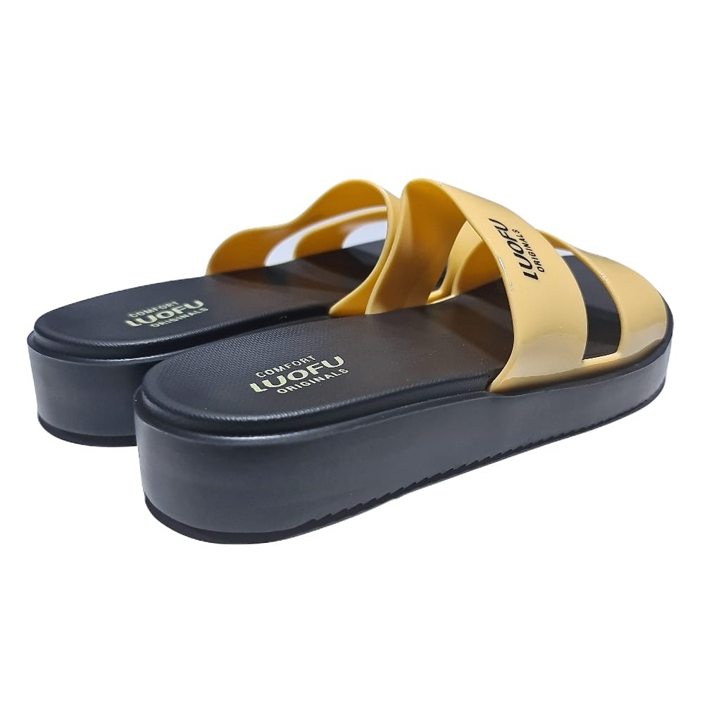 jelly sandal wanita slop ban 2 luofu karet import sendal cewek E7199A1-A01SA