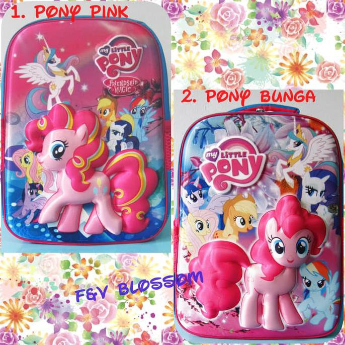 Tas Sekolah Anak Ransel SD Timbul Hard Cover MY LITTLE PONY - PONY PINK