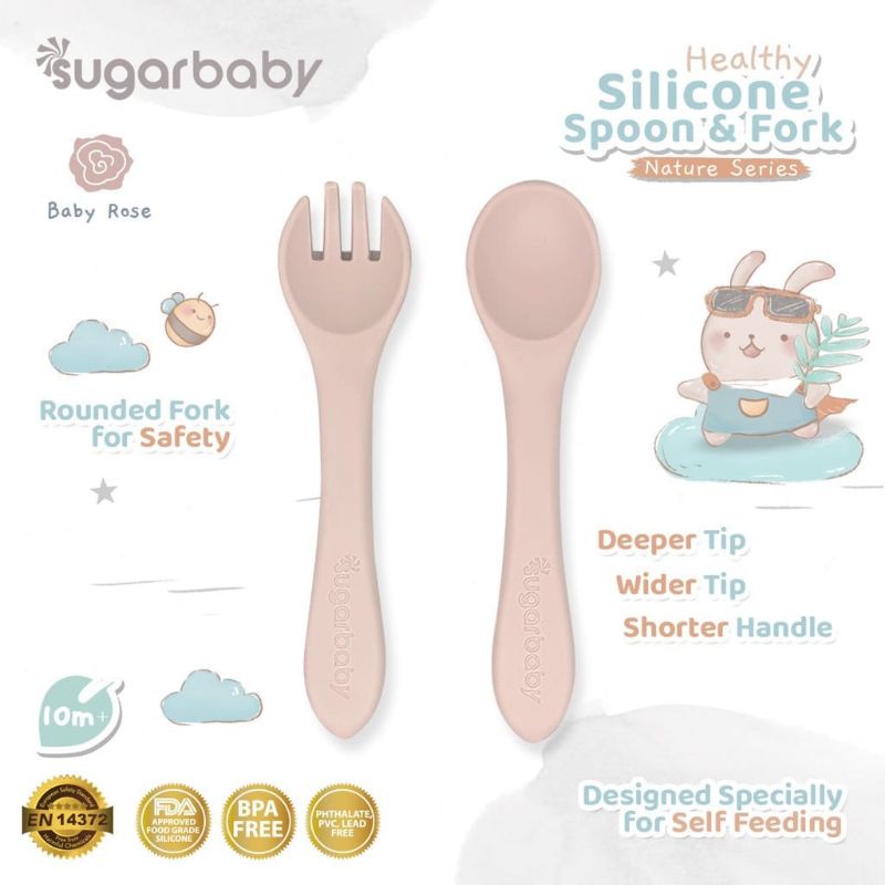 Sugarbaby Healthy Silicone Bowl (Nature Series) Tempat Makan Bayi Anak Piring Makan Bayi PIRING MANGKOK BAYI PLATE Healthy Silicone Plate  Healthy Silicone Bowl Healthy Silicone Spoon &amp; Fork