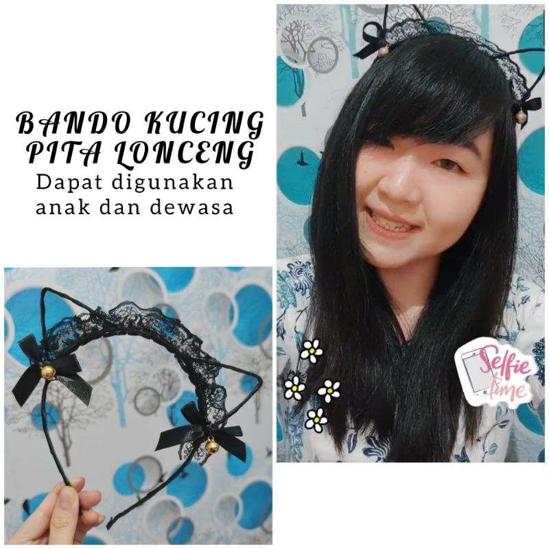 NEKOMIMI / BANDO KUCING LONCENG RENDA HITAM / BANDO KUPING KUCING CAT