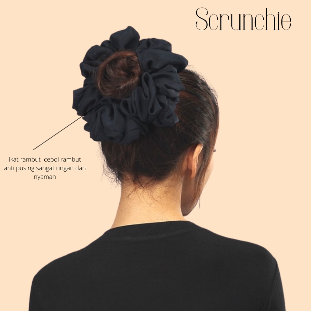 SCRUNCHIE JUMBO/  IKAT RAMBUT HIJAB ANTI PUSING / CEPOL HIJAB / IKAT RAMBUT