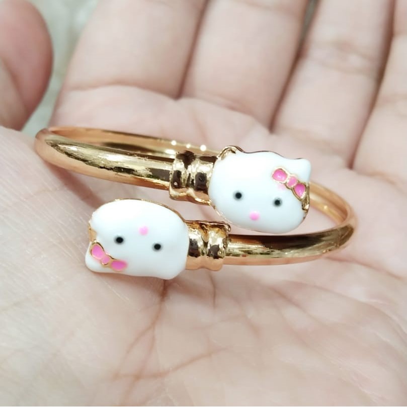 Kenten Acc - Gelang Tangan Perhiasan Anak Warna Emas / Gelang Anak Motif Hello Kitty H-3