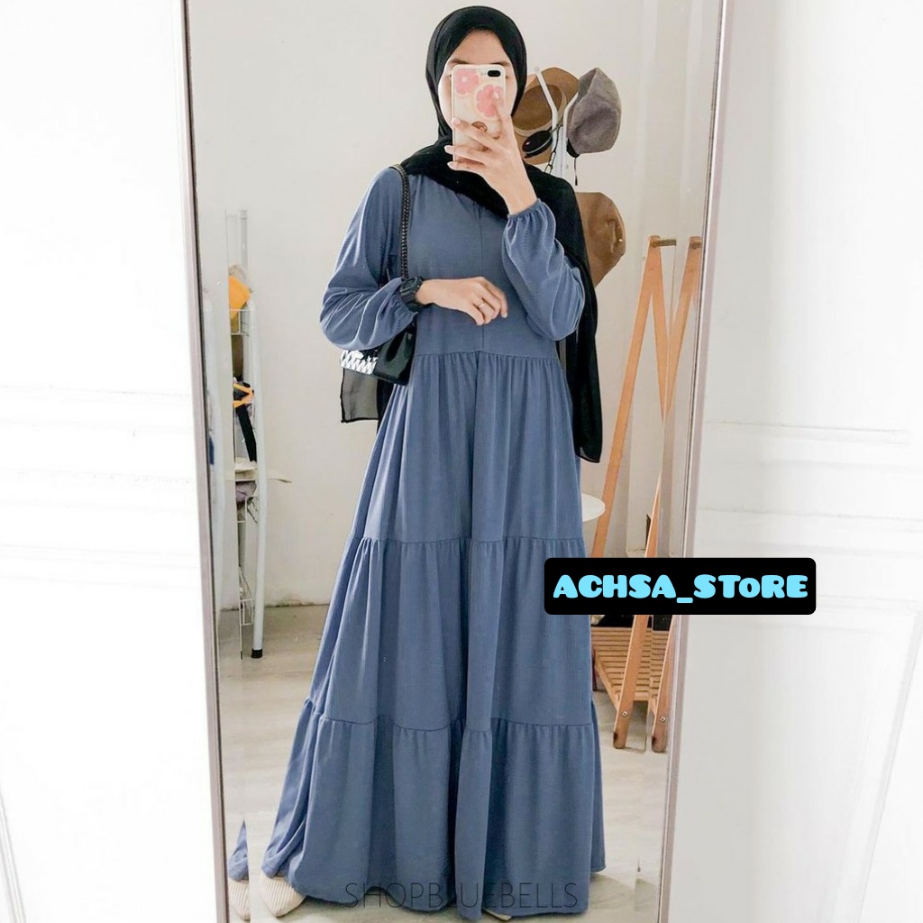 Gamis Susun Rayon Gamis Ruffle Homey Dress Rayon Polos Busui Frendly