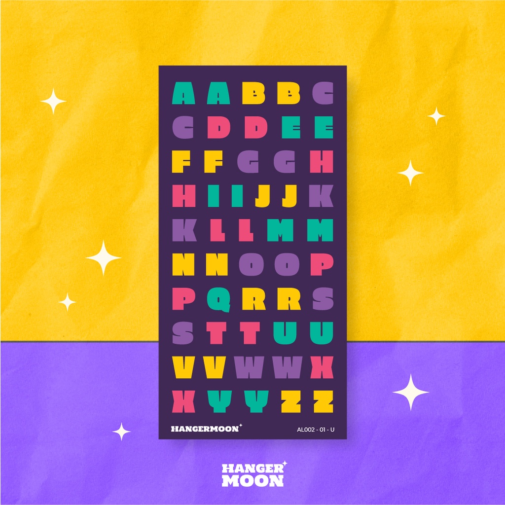 

HANGERMOON✦ Solid Alphabet & Number Sticker Sheet Deco Planner Bullet Journal
