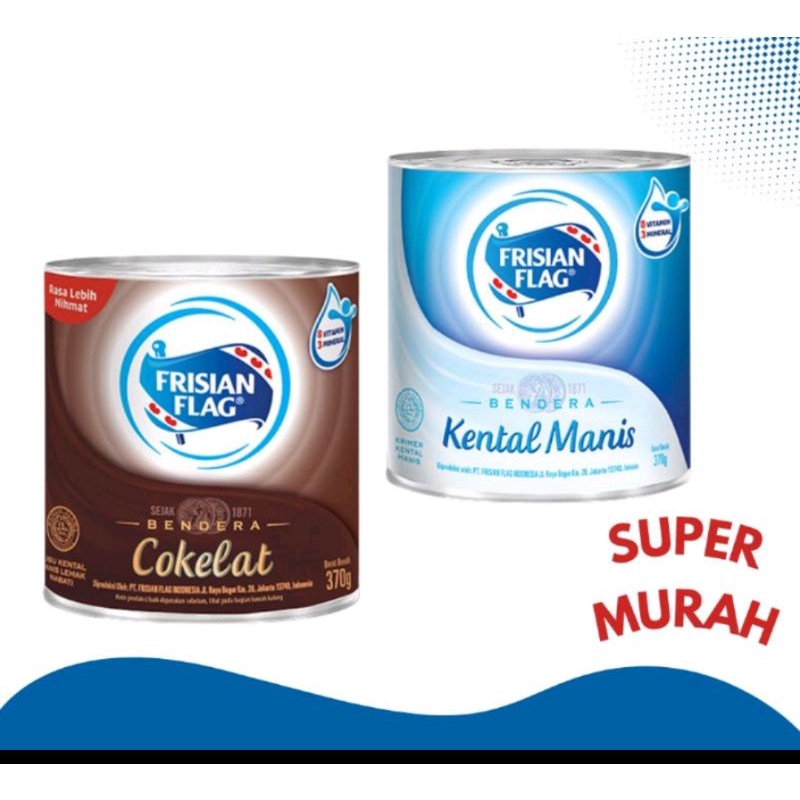 Frisian Flag Susu / Susu Bendera Full Cream Kaleng 370 Gram Putih