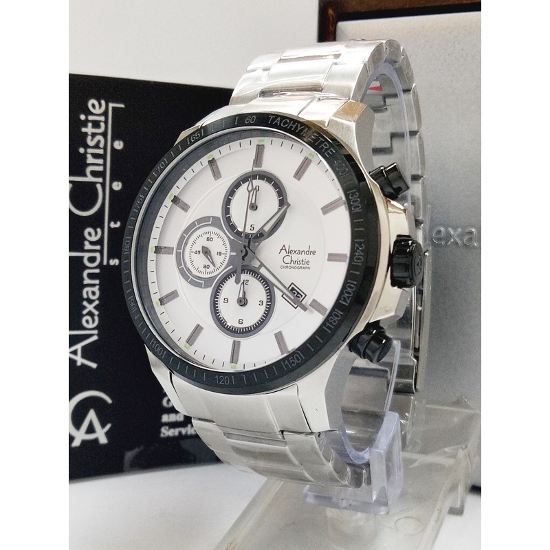 Jam Tangan Pria Alexandre Christie AC 6352 MC SVBLWH Original Stainles