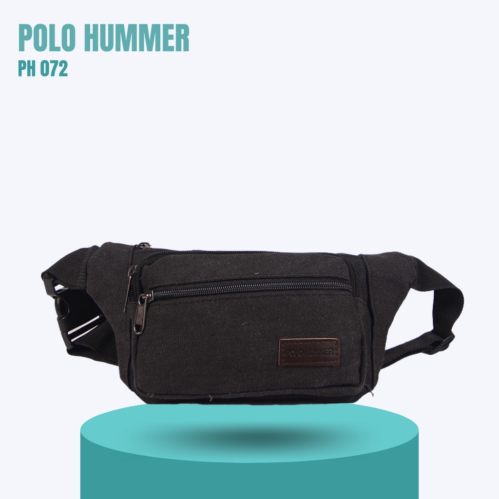 Waistbag Kanvas Denim POLO HUMMER - Tas Pinggang Import