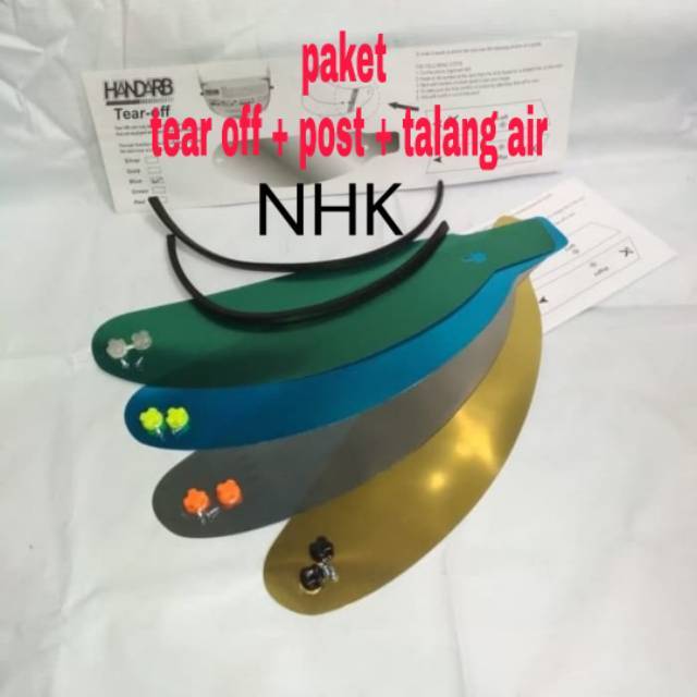 Paket Tear Off + Tear off post + Talang air NHK Terminator NHK GP1000 Nhk rx9 gm race pro