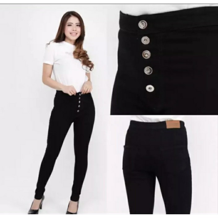 CELANA HW JEANS WANITA/CELANA WANITA PENSIL HIGHT WAIST/CELANA JEANS KANCING 5 WANITA