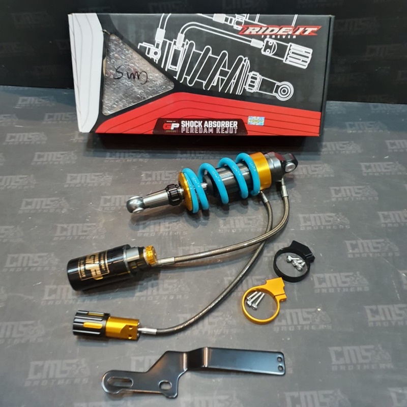 Monoshock Sok Tabung Pisah Ride It GP 104 285mm Satria Fu Biru Tosca