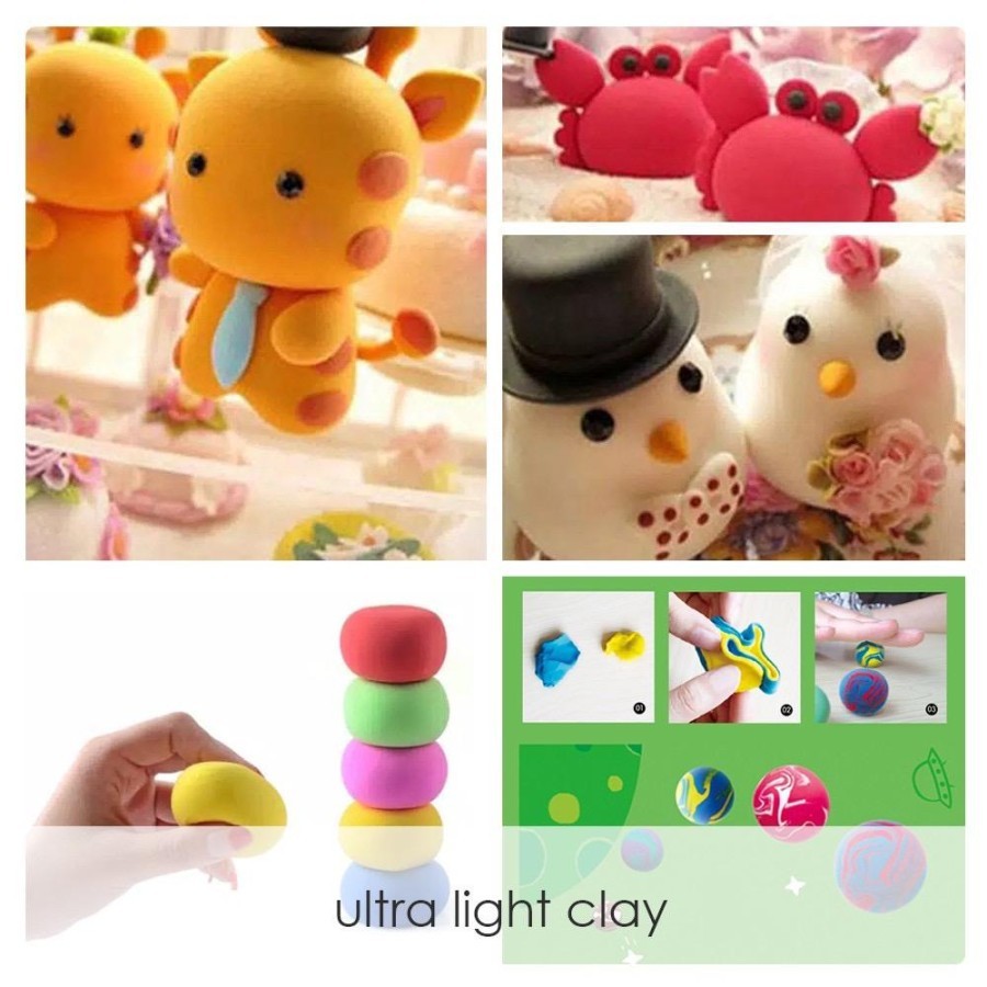 Mainan Anak Kerajinan Tangan Megic Clay Polimer Clay Light clay Isi 12 Warna - Mainan Lilin Plastisin Anak Kreasi Imajinasi  Anak Seni Kreasi kerajinan Prakarya ST