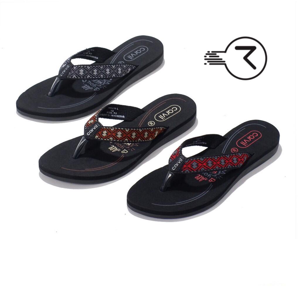 Sandal Carvil Wanita Jepit Ori Kemasan Terbaru 36-40