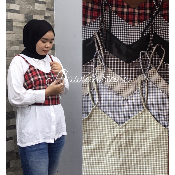 [best seller]vest tali satin//Tanktop// vest tali pita belakang//tanktop tartan
