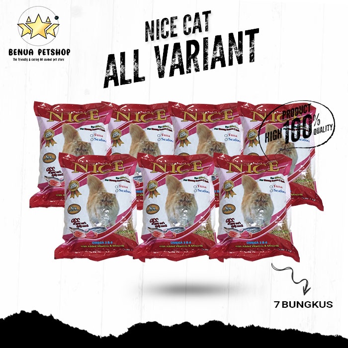 Makanan Kucing kering murah NICE 7kg All variant (GRAB GOSEND)