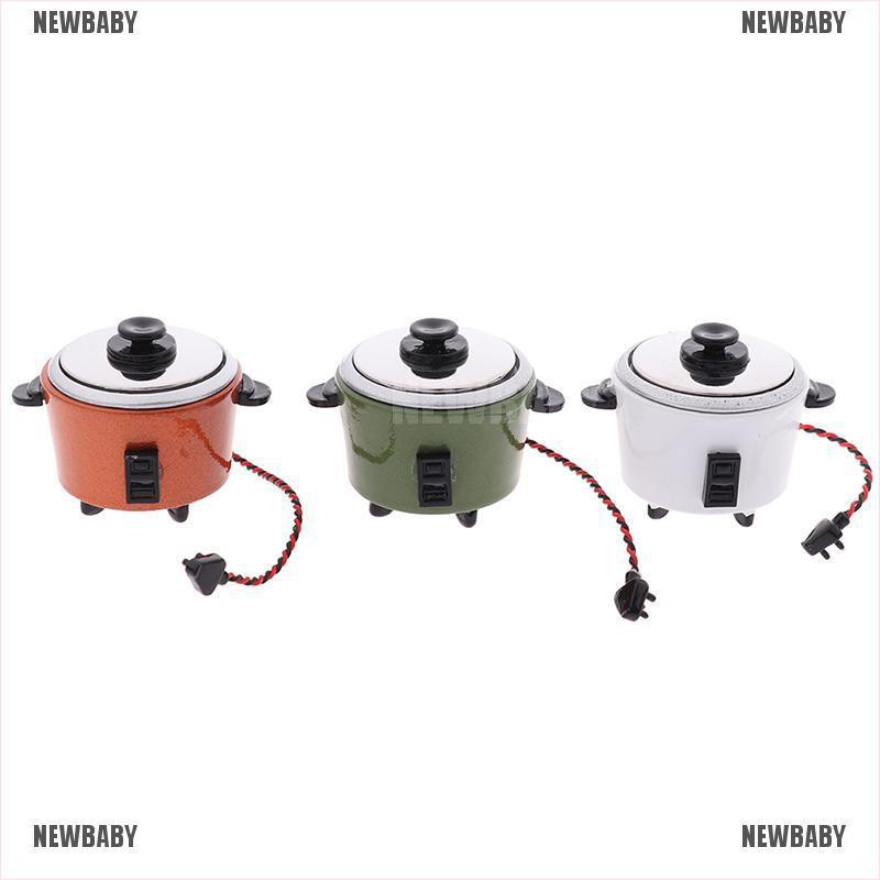 [newbaybaby] 1Pc Mainan Miniatur Rice Cooker Skala 1: 12 untuk Dekorasi Rumah Boneka