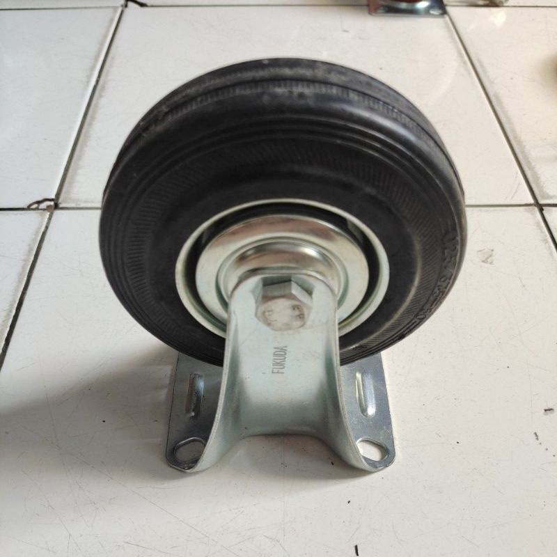 roda karet 5&quot; fixed / roda troly 5&quot; mati / roda Caster 5&quot; mati