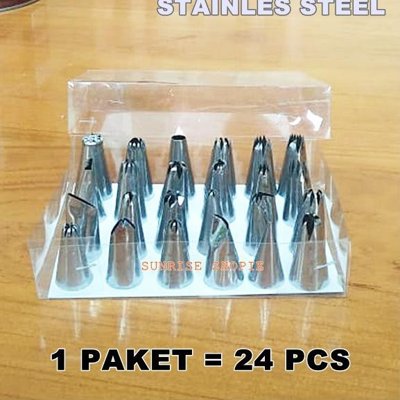 

Ready stok-812 PAKET 24 Pcs Spuit Kue Tart Kemasan Mika