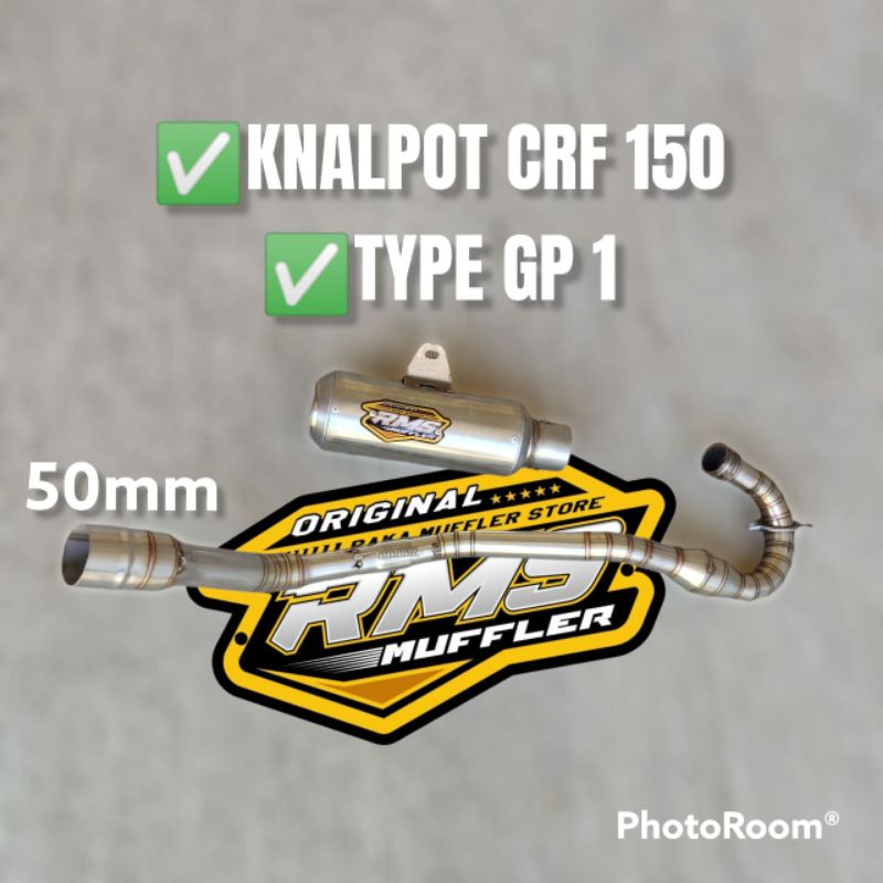 KNALPOT CRF 150 RMS MUFFLER GP1 ENGKER ORIGINAL TERLARIS