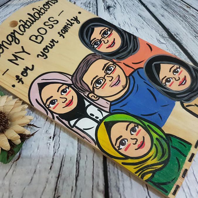 

BEST SALE Talenan lukis isi 10 wajah hadiah kado wisuda family souvenir