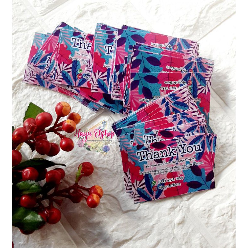 

Thank You Card (pcs) Kartu ucapan terima kasih thanks card [minim order 100]