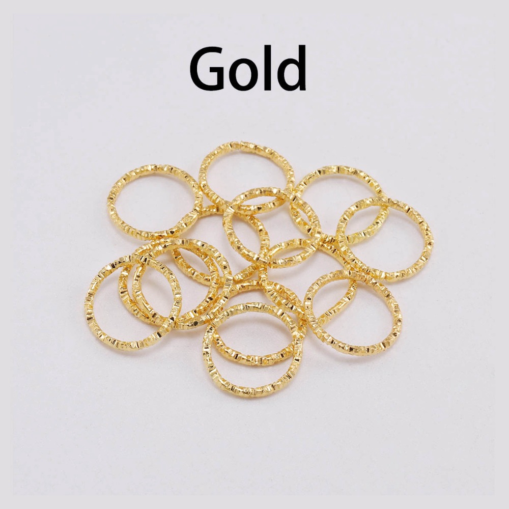 100pcs / Lot Konektor Jump Ring Bulat Warna Silver / Gold Ukuran 8 / 10 / 15 / 18 / 20mm Untuk Membuat Perhiasan Diy