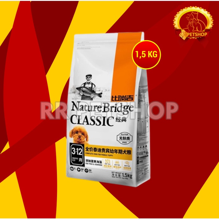 Nature Bridge Poodle Puppy Makanan Anak Anjing Dog Food Dry 1.5 KG