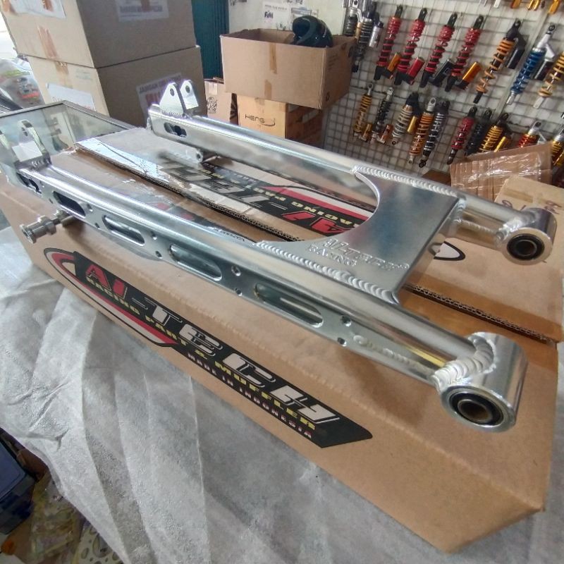 Swing Arm Almunium Aitech RX King RXS RXK Model Coak Bolong Variasi Arm Oval Silver Non Stablizer