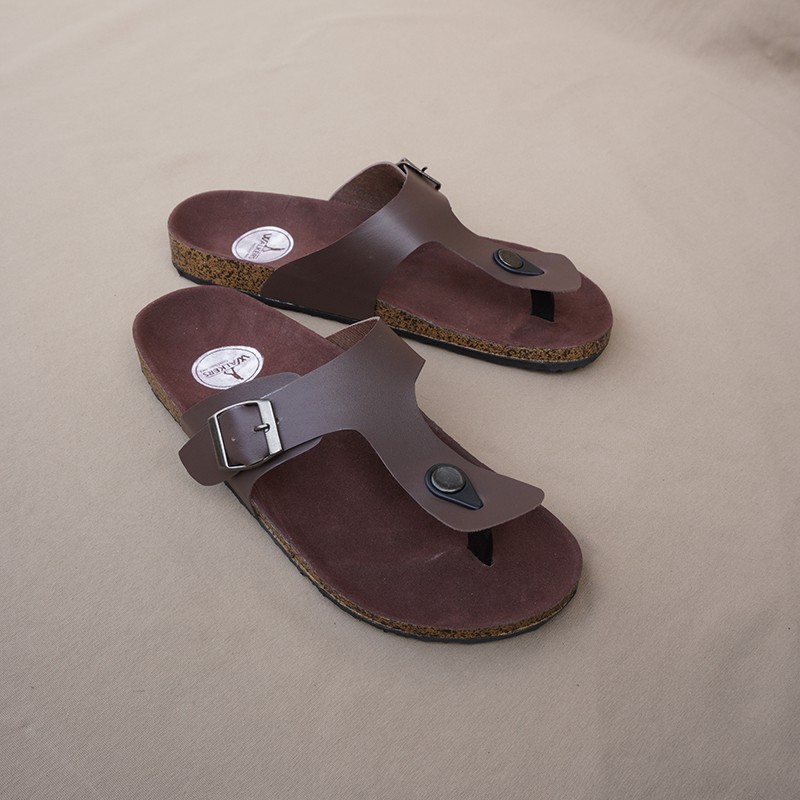 Sandal Casual Pria Walkers Gepser Jepit1 Coklat Sendal Slide Puyuh Kasual Slop Santai Harian Terbaru