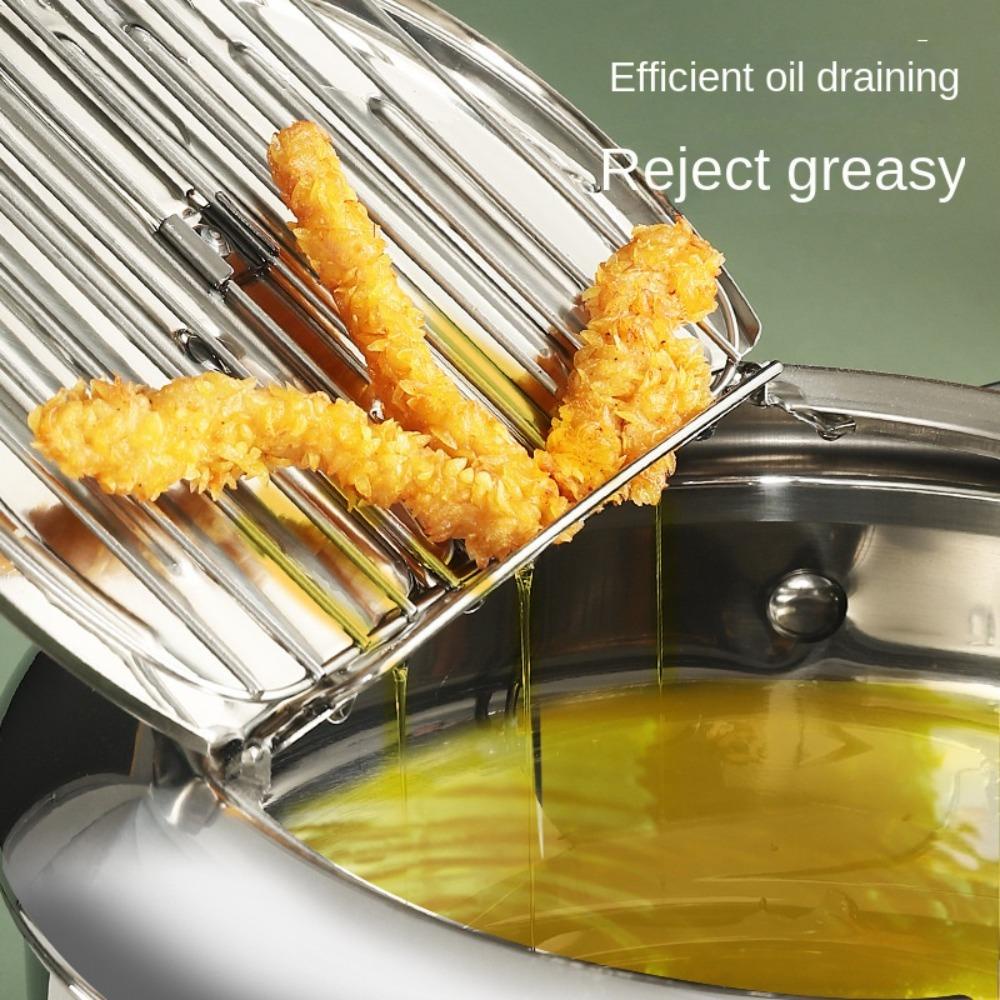 Preva 20/24CM Panci Deep Frying Jepang Dengan Tutup Cookware with Thermometer Tempura Dapur