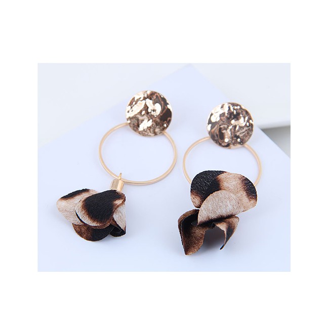 LRC Anting Tusuk Fashion Gold Flower Earrings A58800