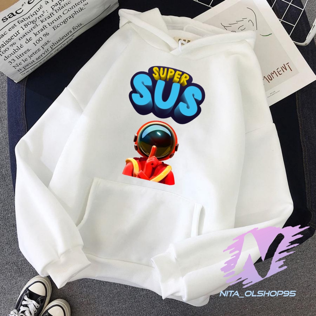 SWETER SUPER SUS HOODIE ANAK AMONG US 3D PERMAIANA ANAK