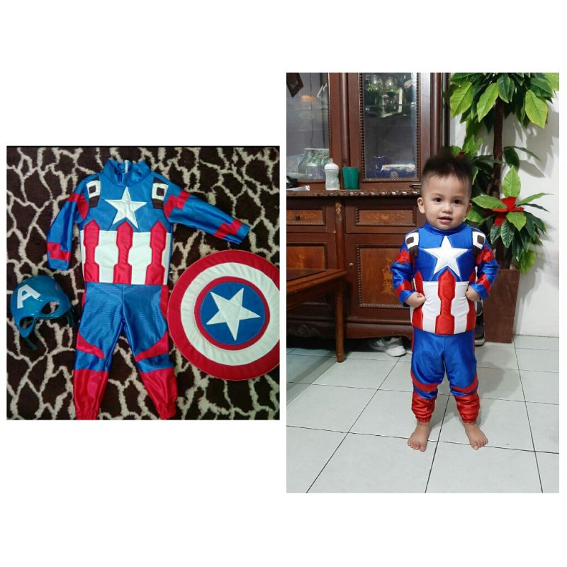 baju kapten Amerika anak / kostum kapten Amerika / kostum superhero / baju superhero / gya kostum